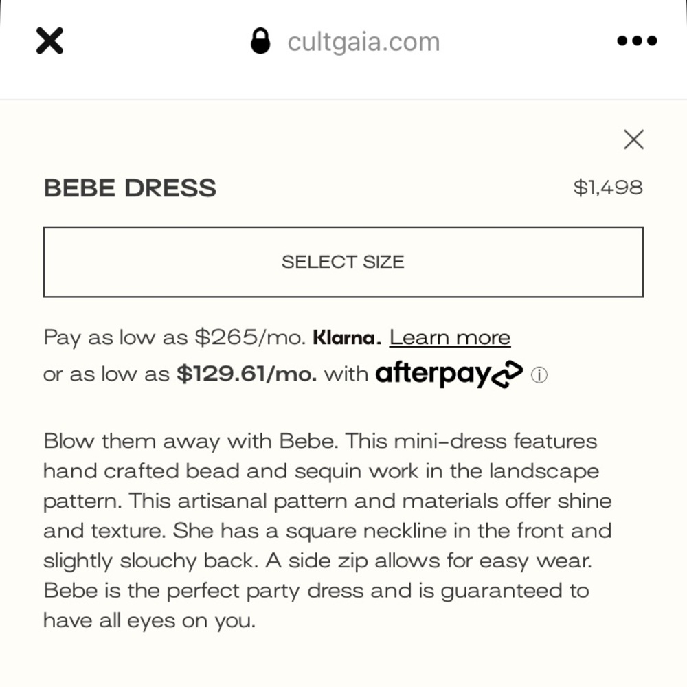 ISO CULT GAIA BEBE DRESS SMALL OR MEDIUM - Picture 2 of 2